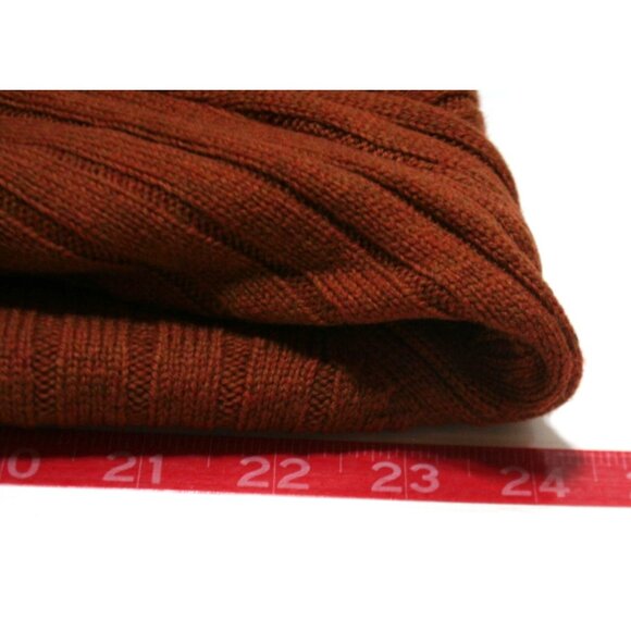 Brooks Brothers Lambswool Ribbed Knit Sweater Mens L Orange V-Neck Fall Autumn - Picture 5 of 7